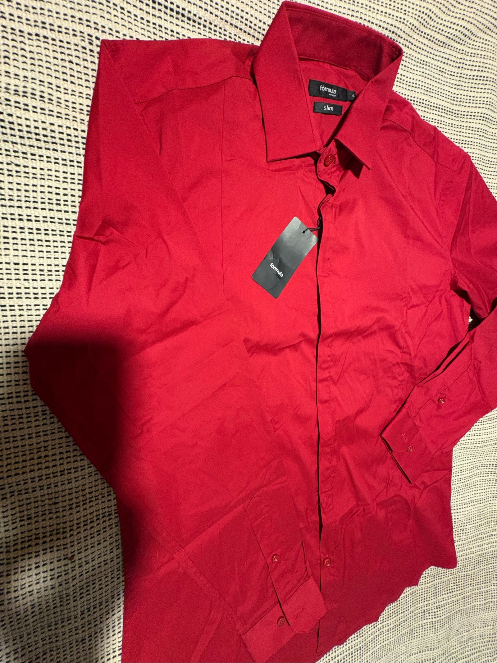 camisa hombre roja Formula Joven El Corte Ingles L slim fit shirt chemise hemden – photo 2